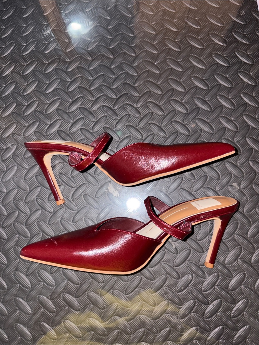 Dolce Vita Burgundy Pointed Slingback Mules - Picture 3 of 7